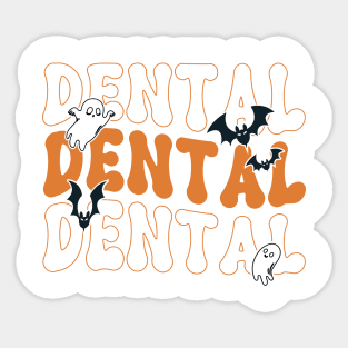 Spooky Dentist Hygienist Retro Dental Assistant Halloween Sticker